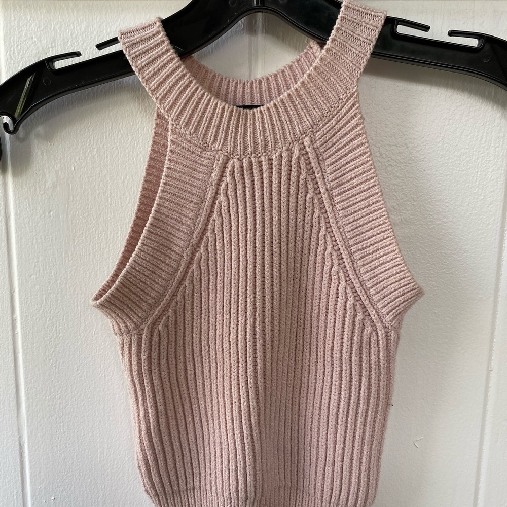Brandy Melville Light Pink Knitted Halter Top